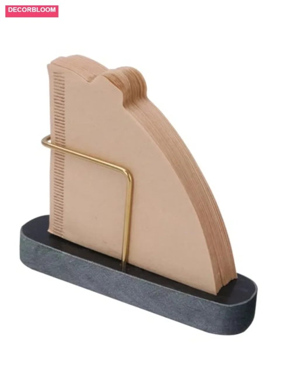 Marble & Brass Coffee Filter Holder Organizer for V60 Filters, Space-Saving